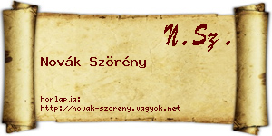 Novák Szörény névjegykártya